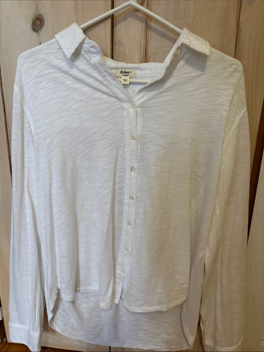 dylan White Slub Button-Up Shirt